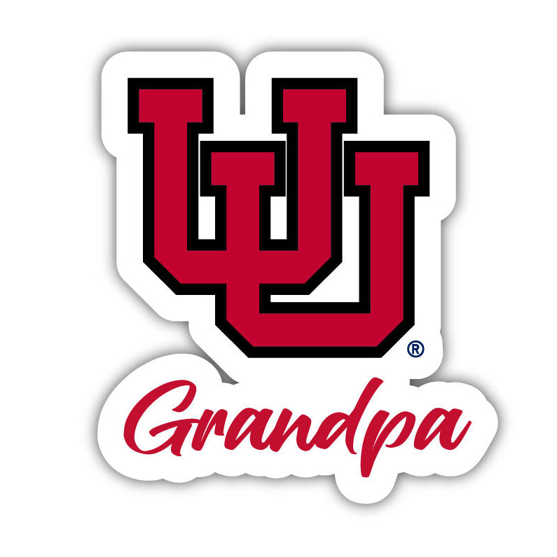 Utah Utes 4 Inch Proud Grandpa Die Cut Decal Image 1