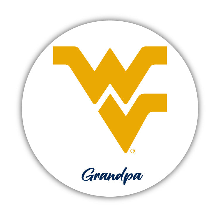 West Virginia Mountaineers 4 Inch Proud Grandpa Die Cut Decal Image 1