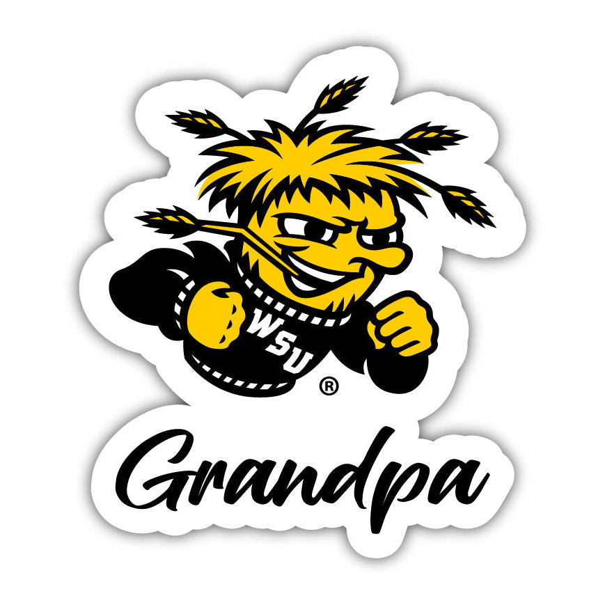 Wichita State Shockers 4 Inch Proud Grandpa Die Cut Decal Image 1