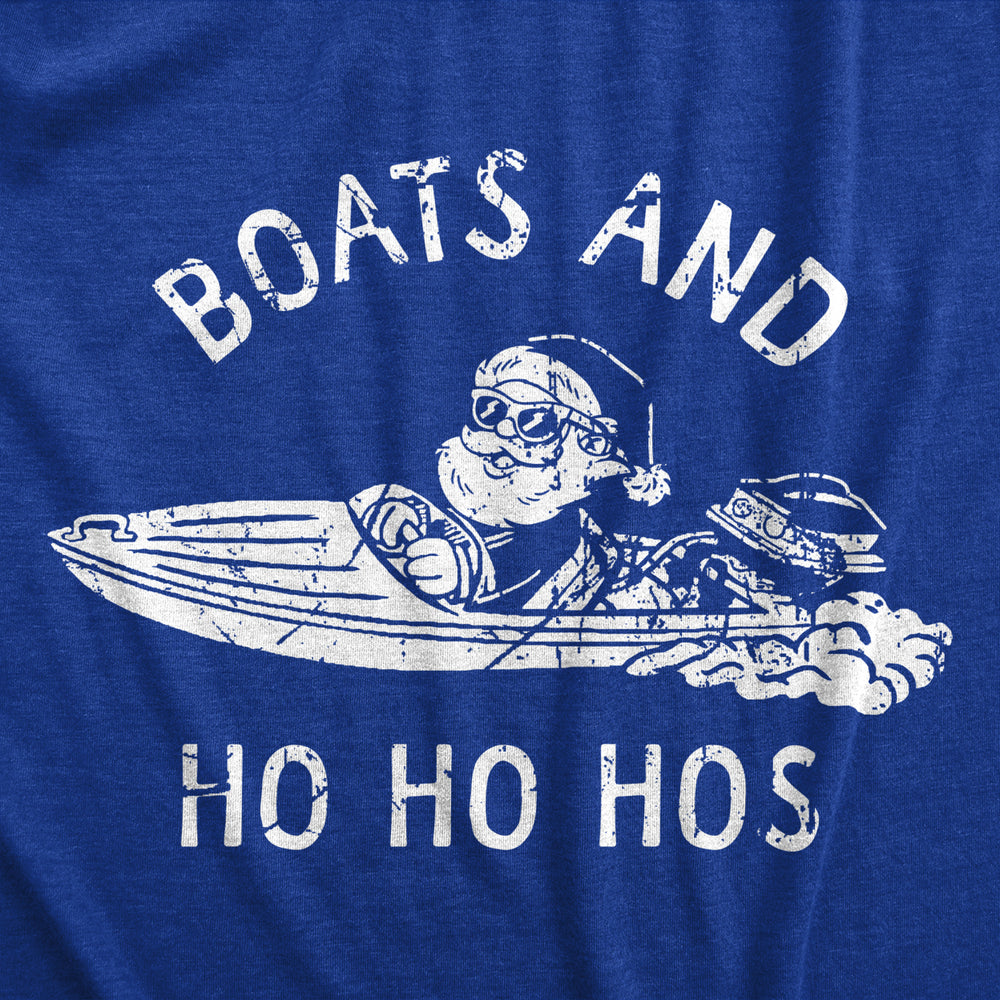 Mens Boats And Ho Ho Hos T Shirt Funny Xmas Sailor Santa Joke Tee For Guys Image 2