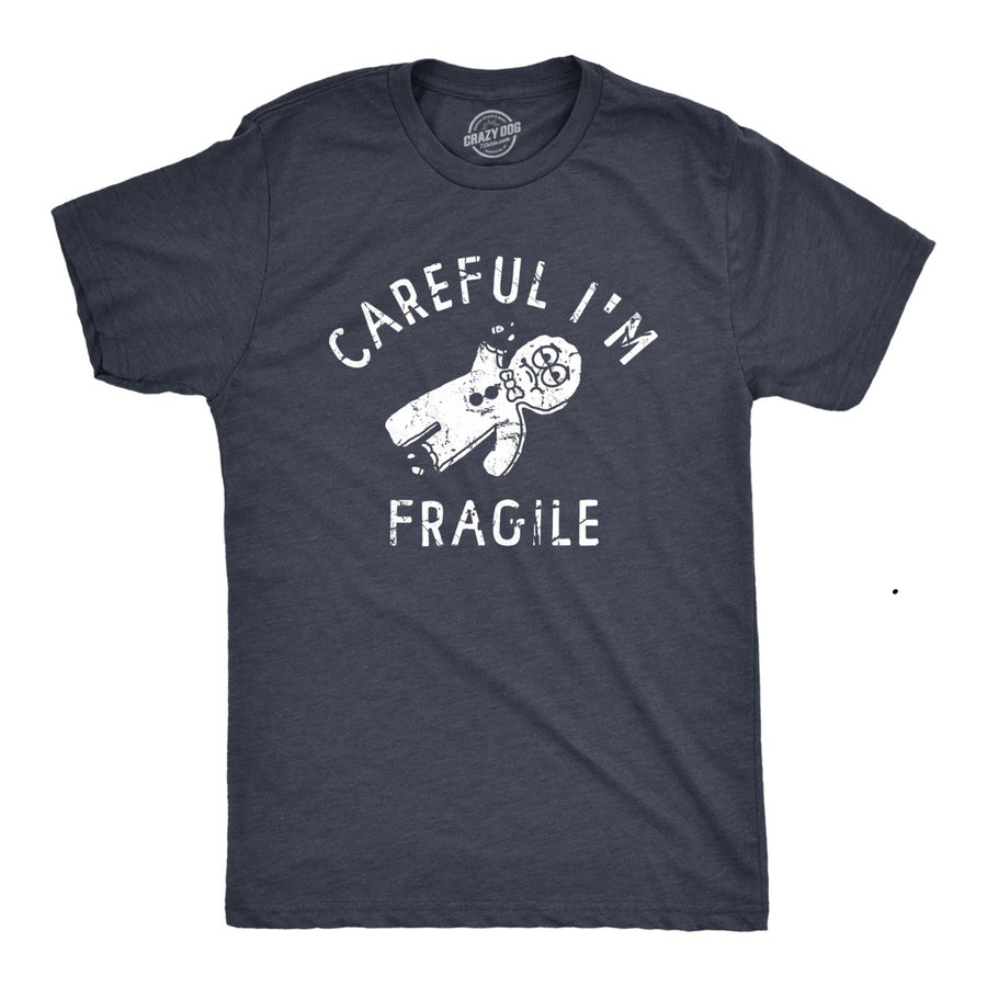 Mens Careful Im Fragile T Shirt Funny Xmas Gingerbread Cookie Joke Tee For Guys Image 1