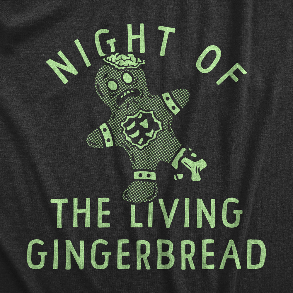 Mens Night Of The Living Gingerbread T Shirt Funny Spooky Dead Xmas Cookie Tee For Guys Image 2