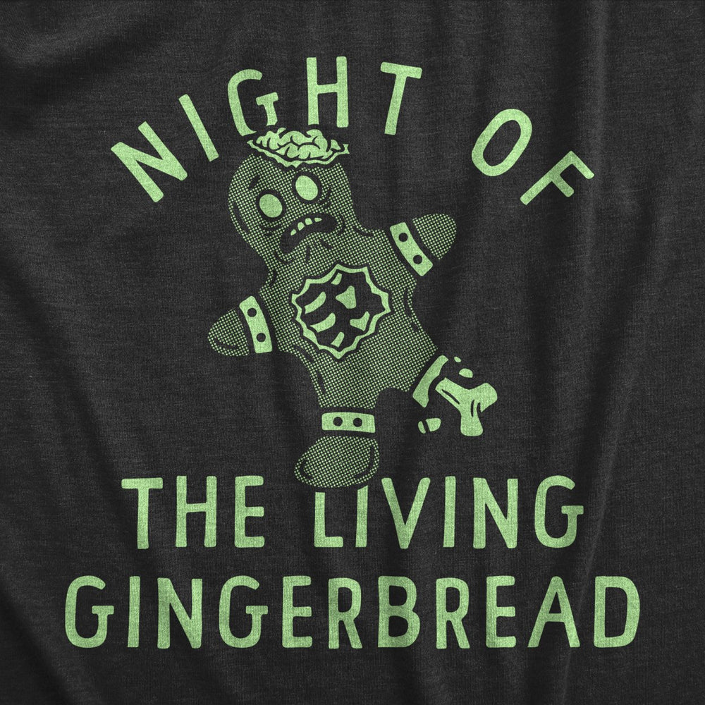 Mens Night Of The Living Gingerbread T Shirt Funny Spooky Dead Xmas Cookie Tee For Guys Image 2