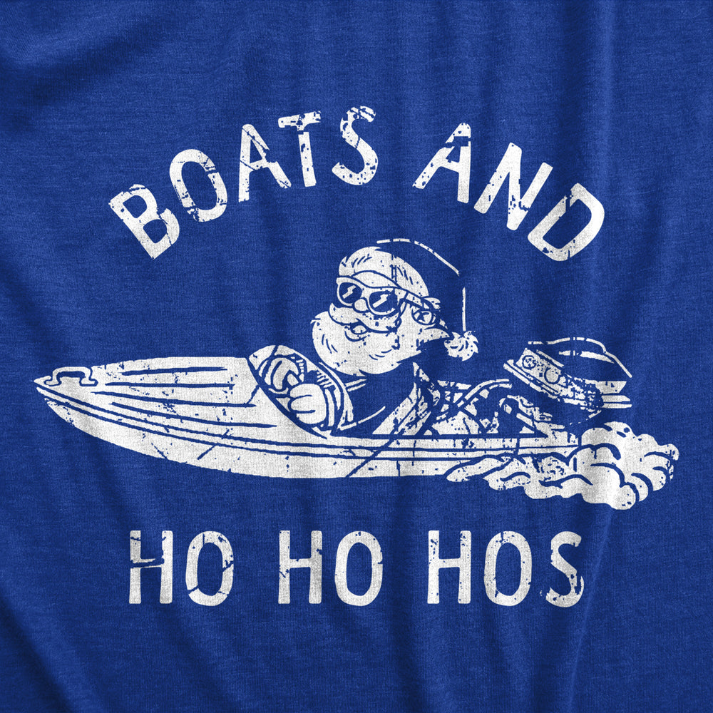Womens Boats And Ho Ho Hos T Shirt Funny Xmas Sailor Santa Joke Tee For Ladies Image 2