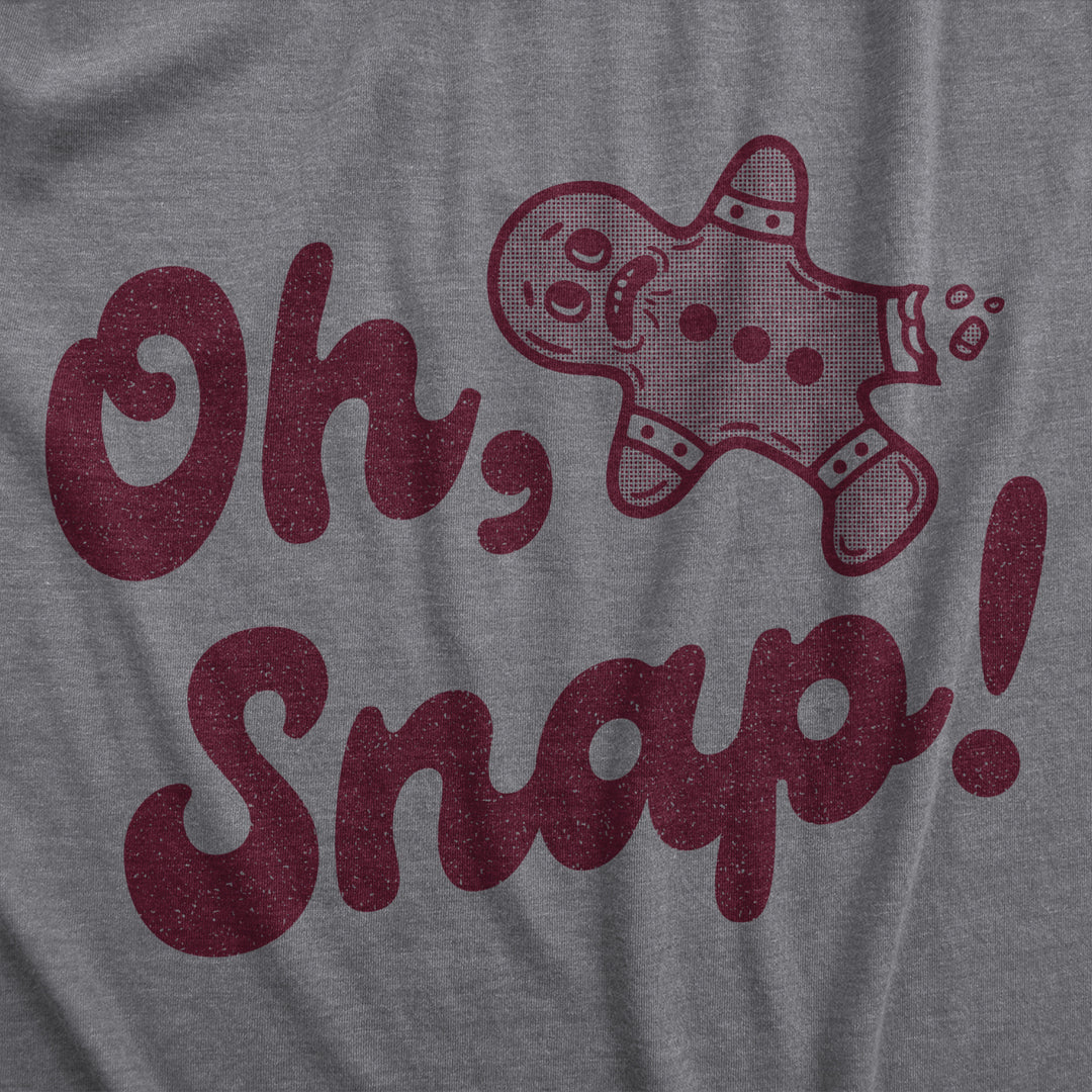 Mens Oh Snap T Shirt Funny Xmas Gingerbread Cookie Broken Leg Tee For Guys Image 2