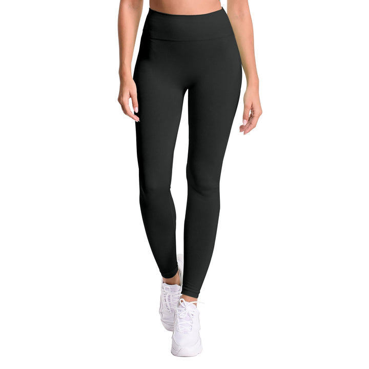 2-Pack: Womens Cozy Fleece-Lined Seamless Workout Leggings Yoga Pants Image 4