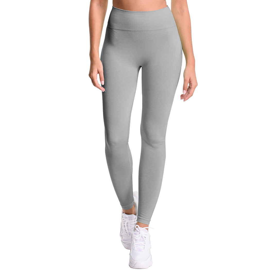 2-Pack: Womens Cozy Fleece-Lined Seamless Workout Leggings Yoga Pants Image 6