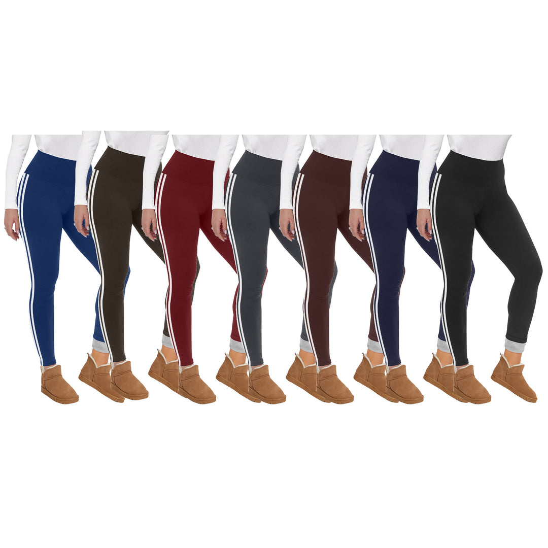 Womens Ultra Soft faux Lined Yoga Pants High Waisted 3-Pack Leggings Random Color Image 1