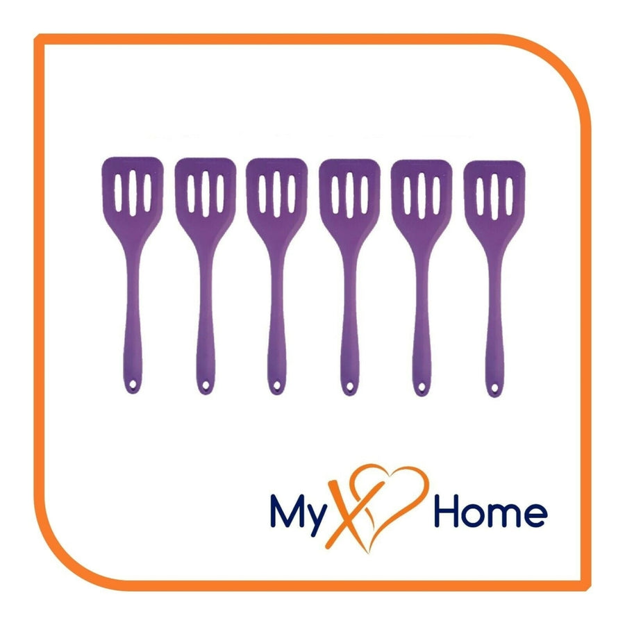 8" Purple Silicone Slotted Turner by MyXOHome (1 2 4 or 6 Slotted Turners) Image 1