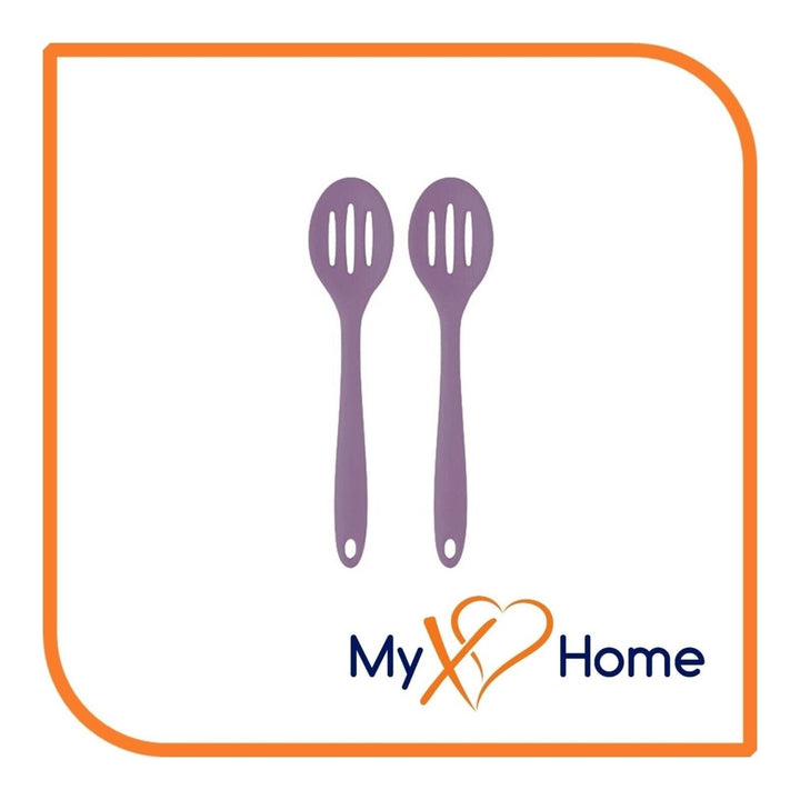 8" Purple Silicone Slotted Spoon by MyXOHome (1 2 4 or 6 Slotted Spoons) Image 3