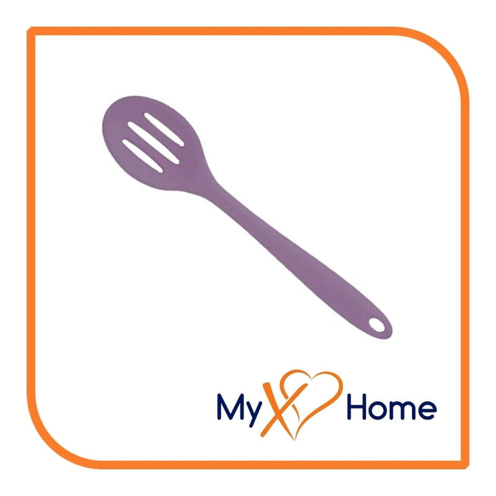 8" Purple Silicone Slotted Spoon by MyXOHome (1 2 4 or 6 Slotted Spoons) Image 7