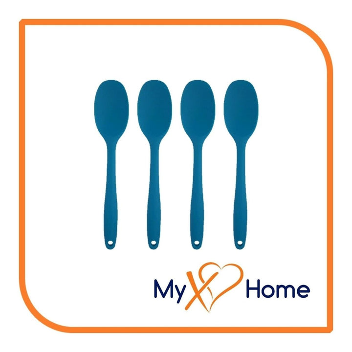 8" Blue Silicone Spoon by MyXOHome (1 2 4 or 6 Spoons) Image 1