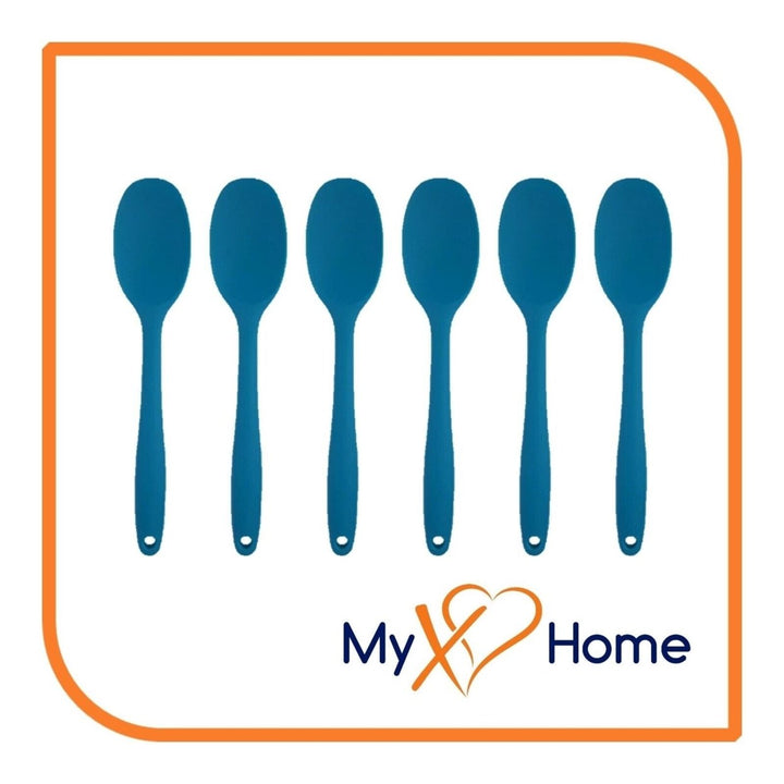 8" Blue Silicone Spoon by MyXOHome (1 2 4 or 6 Spoons) Image 4