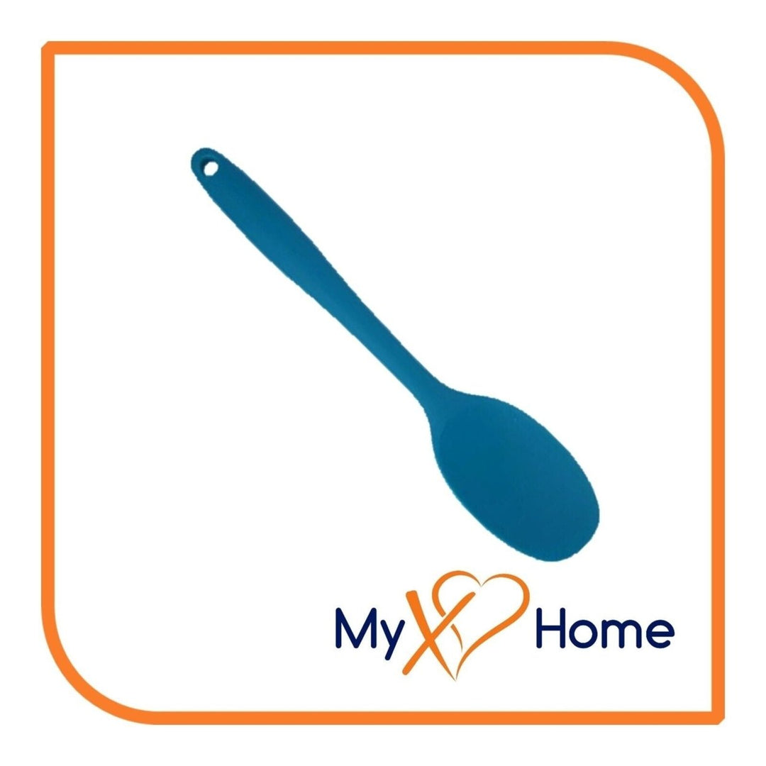 8" Blue Silicone Spoon by MyXOHome (1 2 4 or 6 Spoons) Image 8