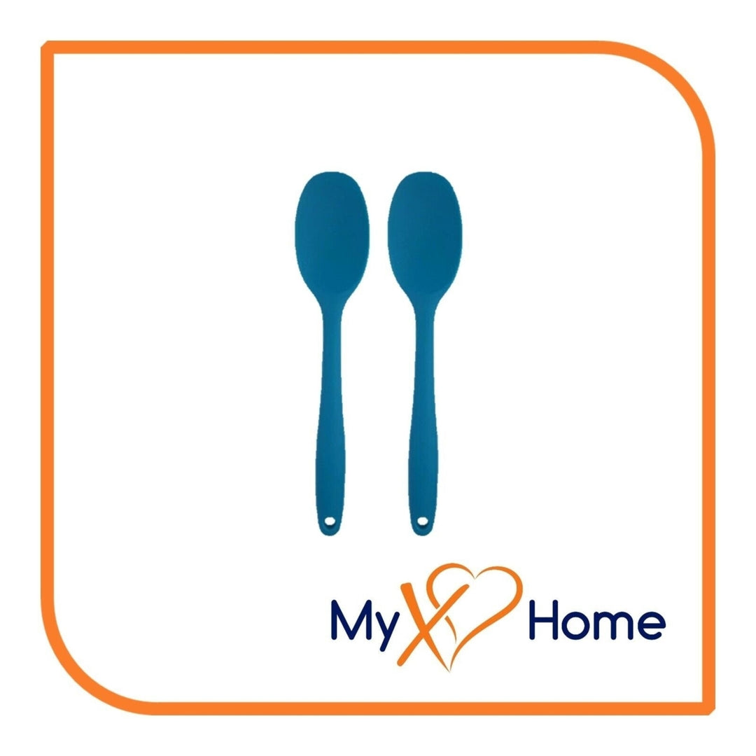 8" Blue Silicone Spoon by MyXOHome (1 2 4 or 6 Spoons) Image 11