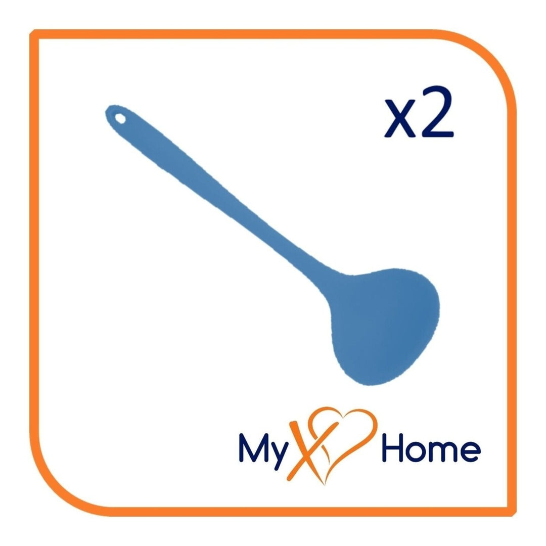 8" Blue Silicone Ladle by MyXOHome (1 2 4 or 6 Ladles) Image 3