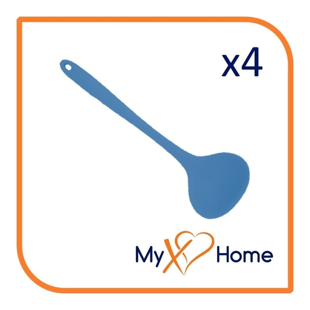 8" Blue Silicone Ladle by MyXOHome (1 2 4 or 6 Ladles) Image 4