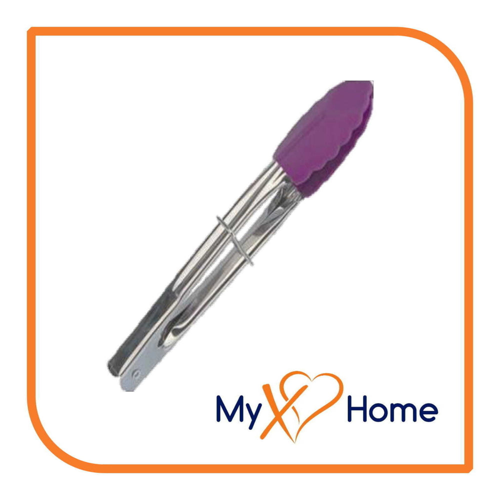 7" Purple Silicone Tongs by MyXOHome (124 or 6 Tongs) Image 2