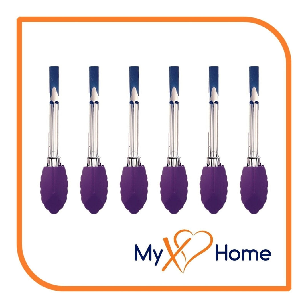7" Purple Silicone Tongs by MyXOHome (124 or 6 Tongs) Image 4