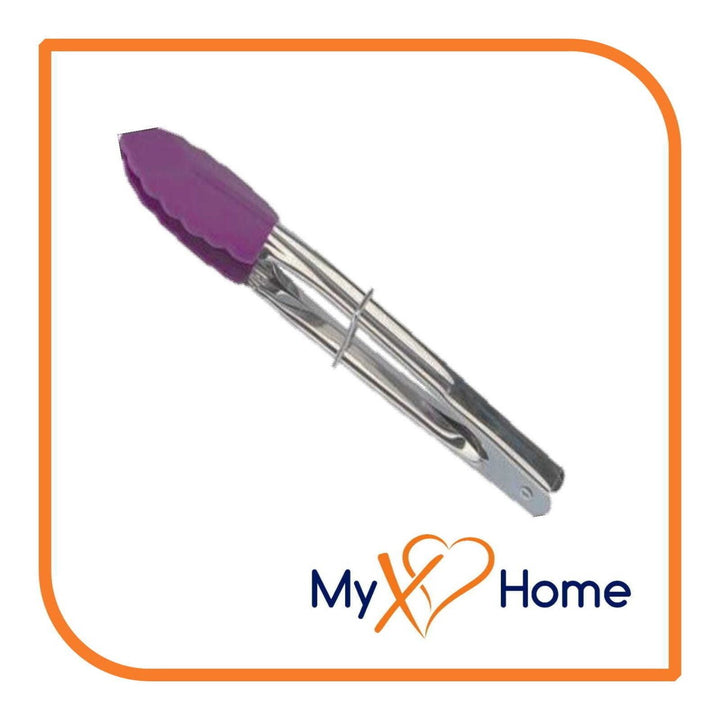 7" Purple Silicone Tongs by MyXOHome (124 or 6 Tongs) Image 7