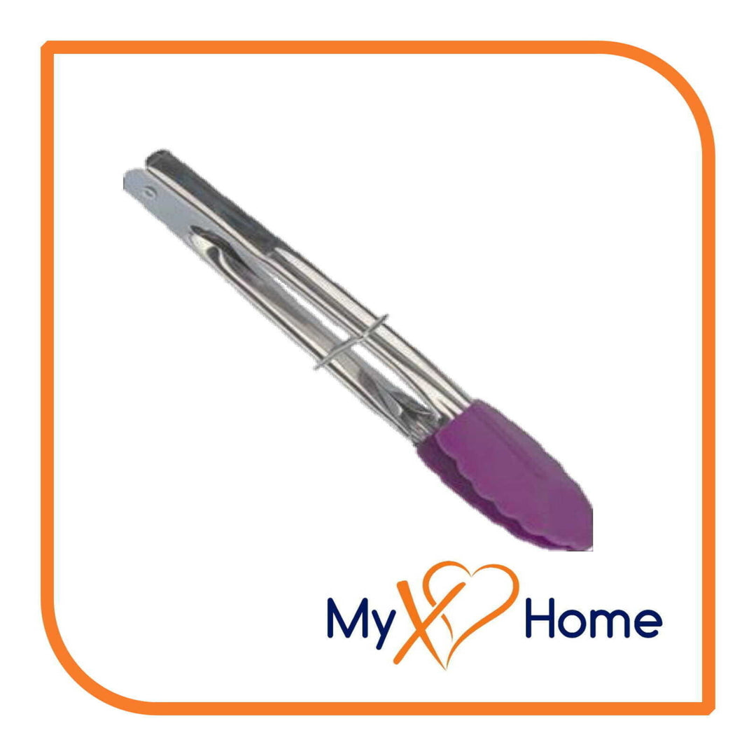 7" Purple Silicone Tongs by MyXOHome (124 or 6 Tongs) Image 8
