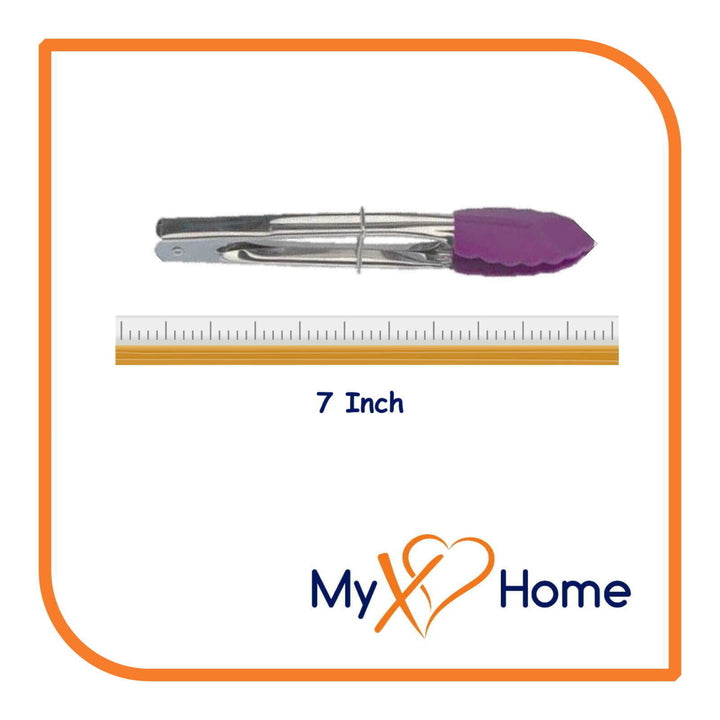 7" Purple Silicone Tongs by MyXOHome (124 or 6 Tongs) Image 9
