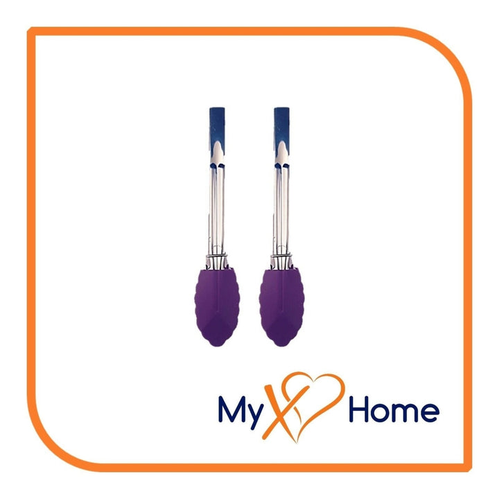 7" Purple Silicone Tongs by MyXOHome (124 or 6 Tongs) Image 11