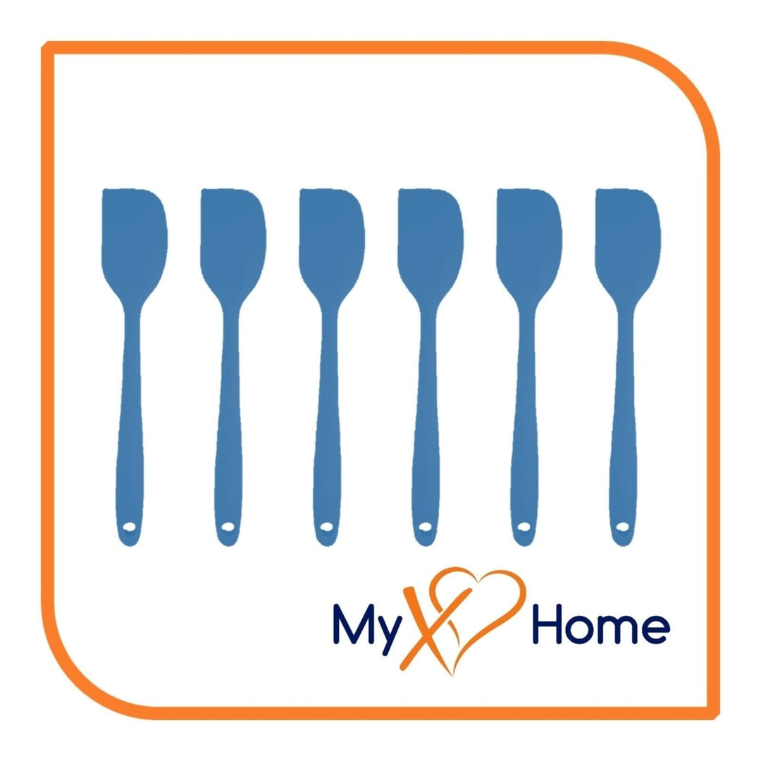 8" Blue Silicone Spatula by MyXOHome (1 2 4 or 6 Spatulas) Image 1