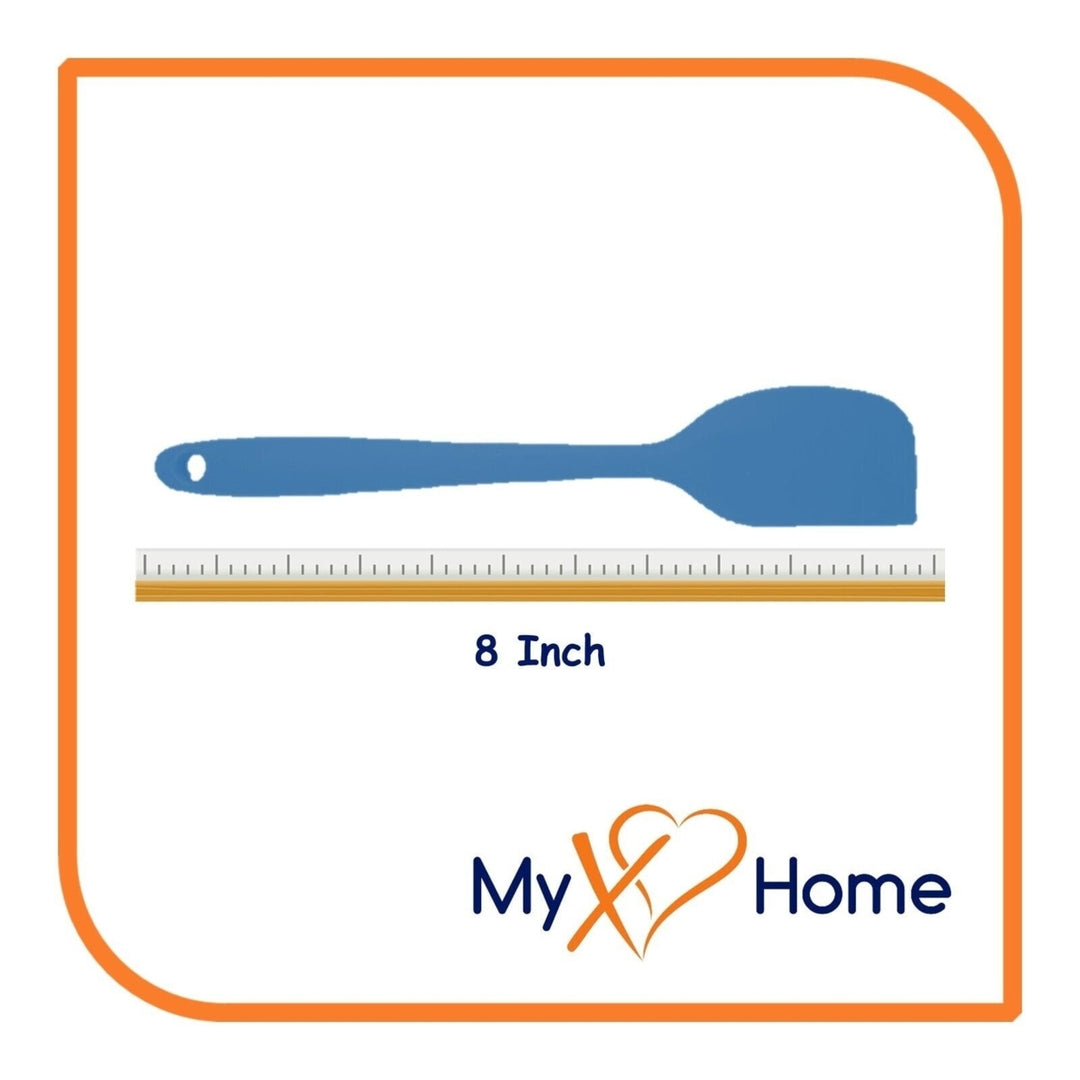 8" Blue Silicone Spatula by MyXOHome (1 2 4 or 6 Spatulas) Image 9