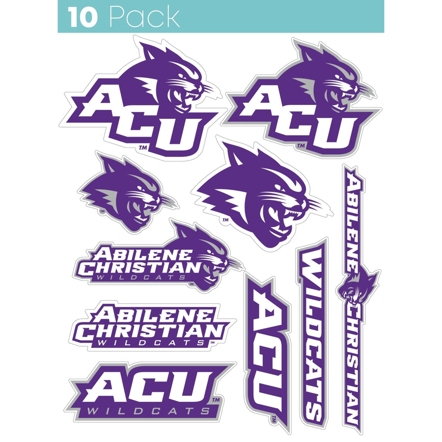 Abilene Christian University 10-Pack 4 inches in size on one of its sides NCAA Durable School Spirit Vinyl Decal Sticker Image 1