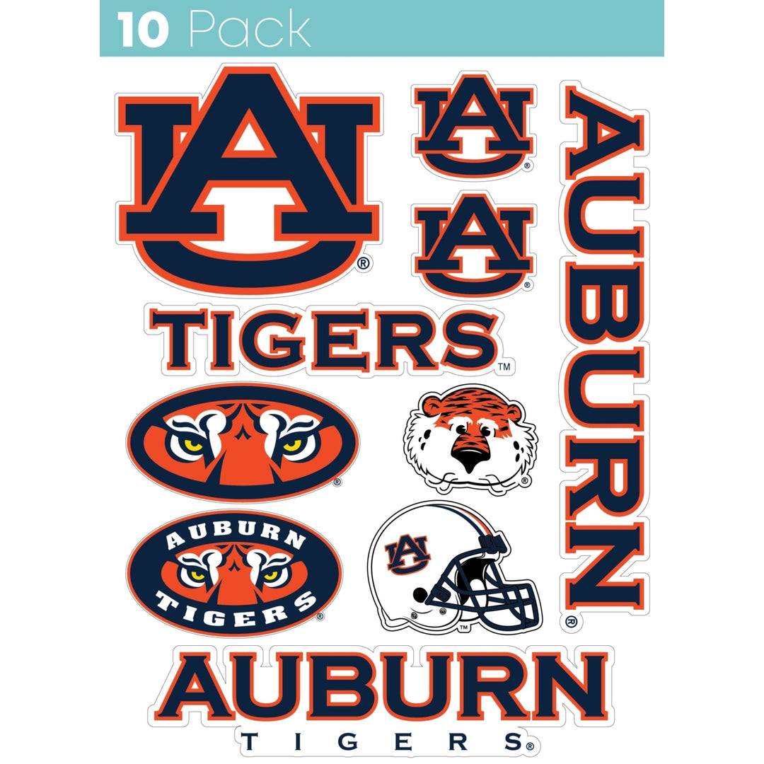 Auburn Tigers 10-Pack 4 inches in size on one of its sides NCAA Durable School Spirit Vinyl Decal Sticker Image 1