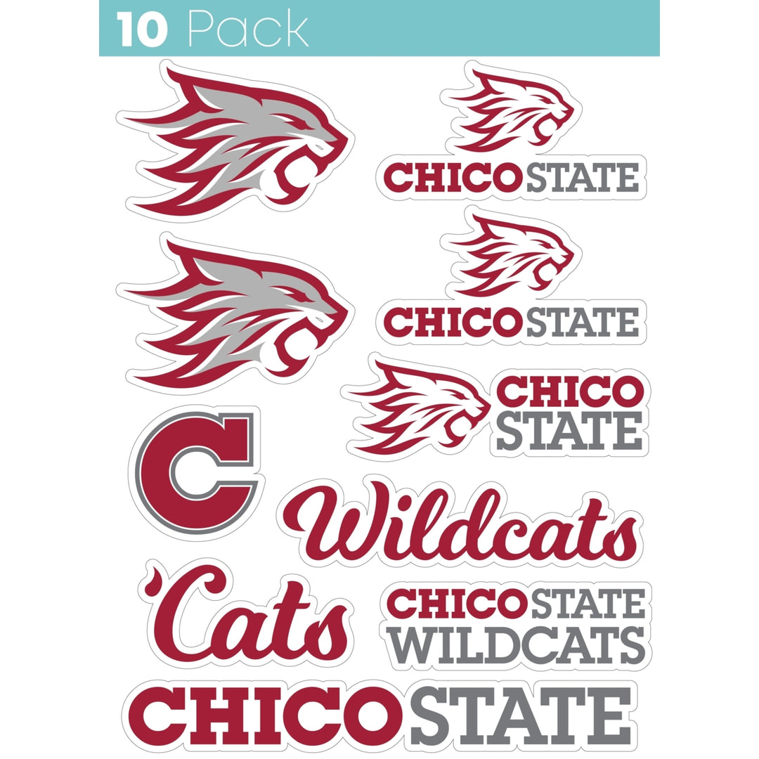 California State University Chico 10-Pack 4 inches in size on one of its sides NCAA Durable School Spirit Vinyl Decal Image 1