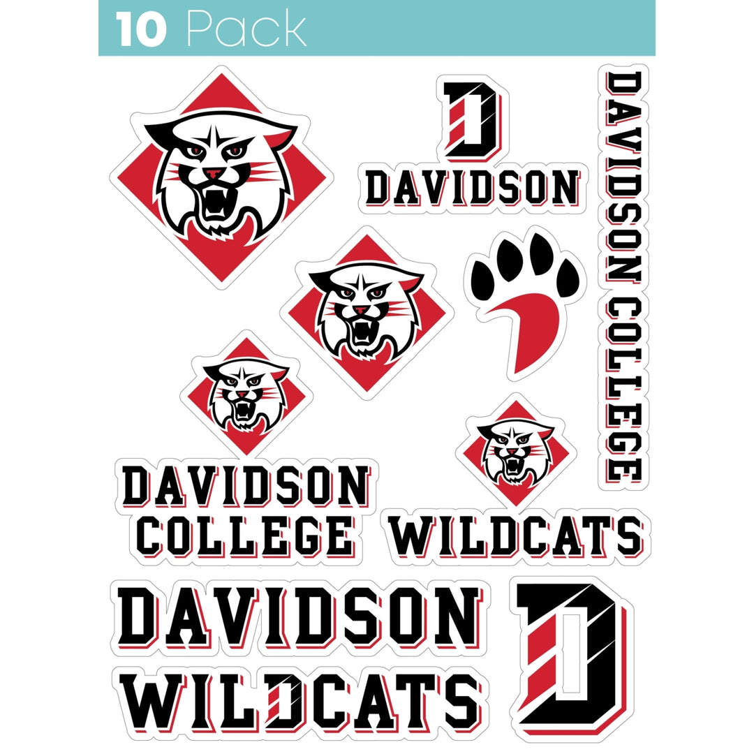 Davidson College 10-Pack 4 inches in size on one of its sides NCAA Durable School Spirit Vinyl Decal Sticker Image 1