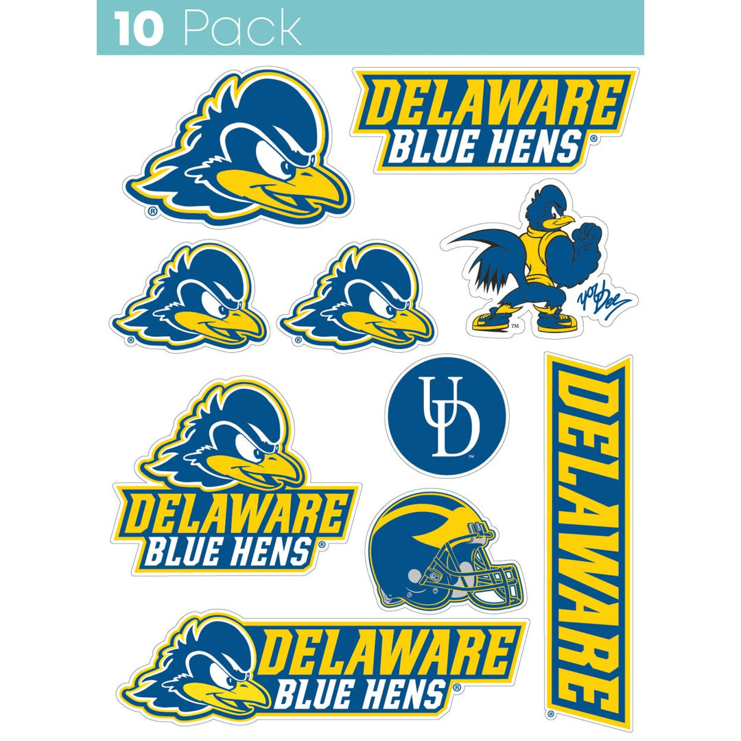 Delaware Blue Hens 10 Pack Collegiate Vinyl Decal Sticker Image 1
