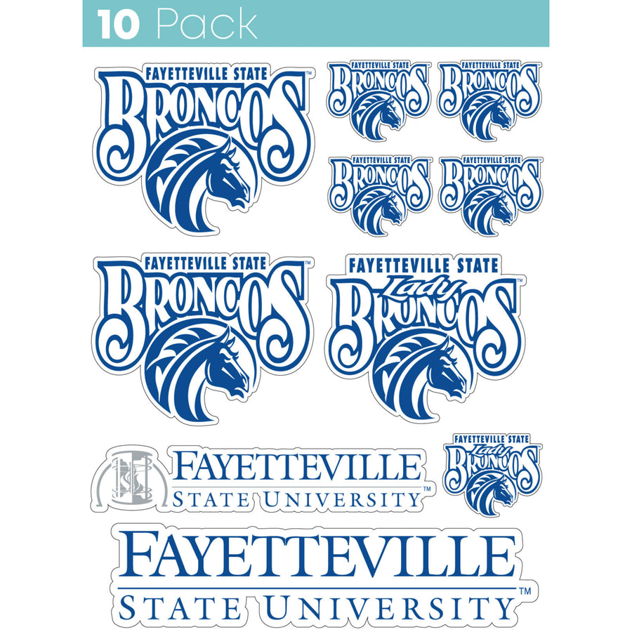 Fayetteville State University 10-Pack 4 inches in size on one of its sides NCAA Durable School Spirit Vinyl Decal Image 1