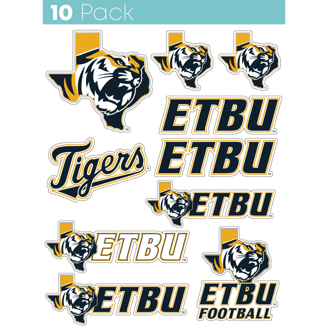 East Texas Baptist University 10-Pack 4 inches in size on one of its sides NCAA Durable School Spirit Vinyl Decal Image 1