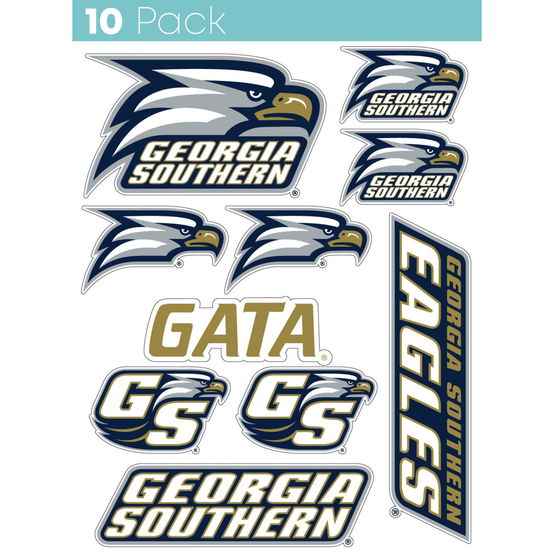 Georgia Southern Eagles 10-Pack 4 inches in size on one of its sides NCAA Durable School Spirit Vinyl Decal Sticker Image 1