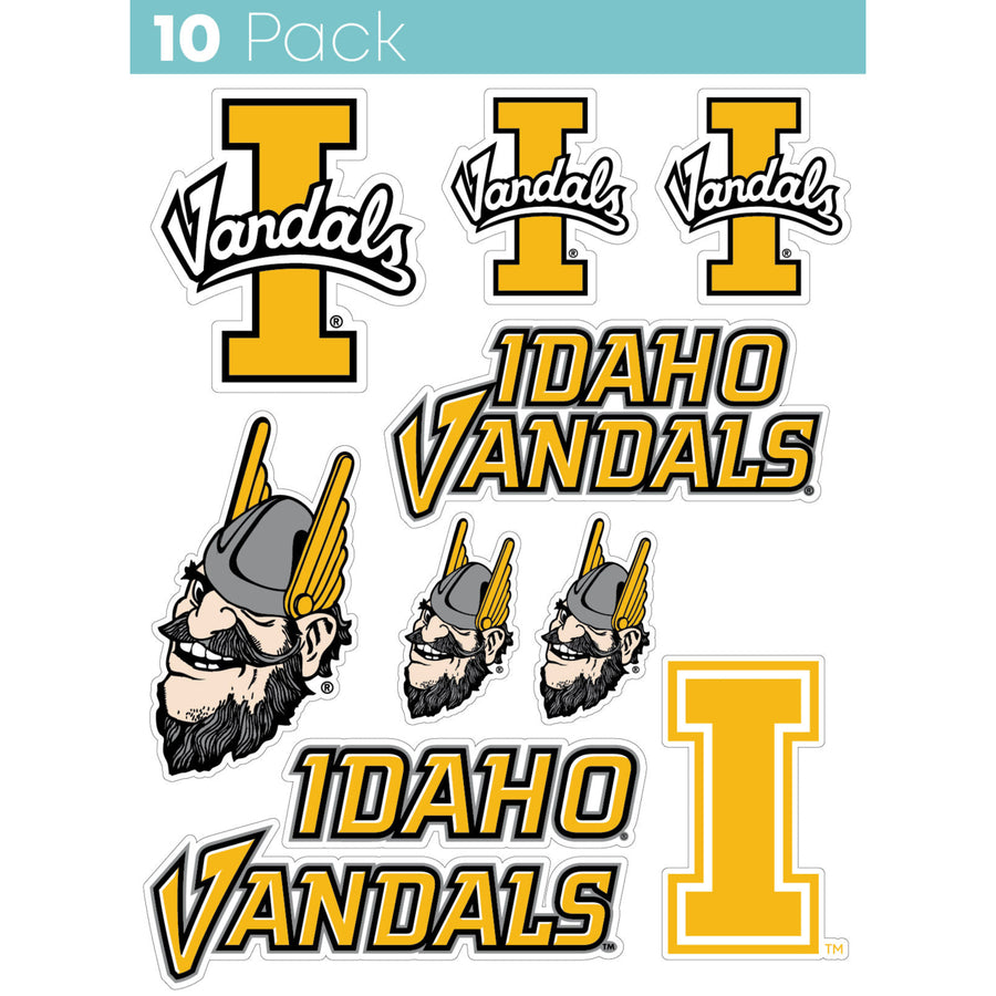 Idaho Vandals 10-Pack 4 inches in size on one of its sides NCAA Durable School Spirit Vinyl Decal Sticker Image 1