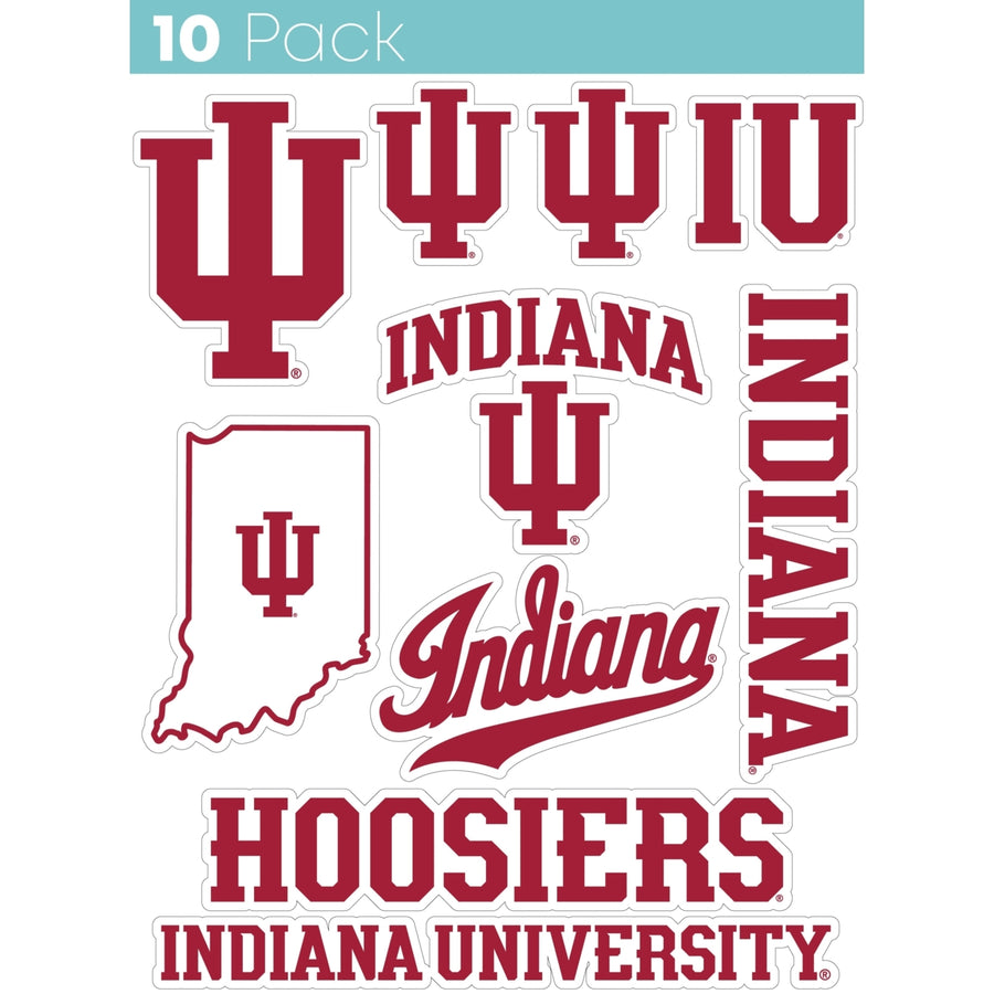 Indiana Hoosiers 10-Pack 4 inches in size on one of its sides NCAA Durable School Spirit Vinyl Decal Sticker Image 1