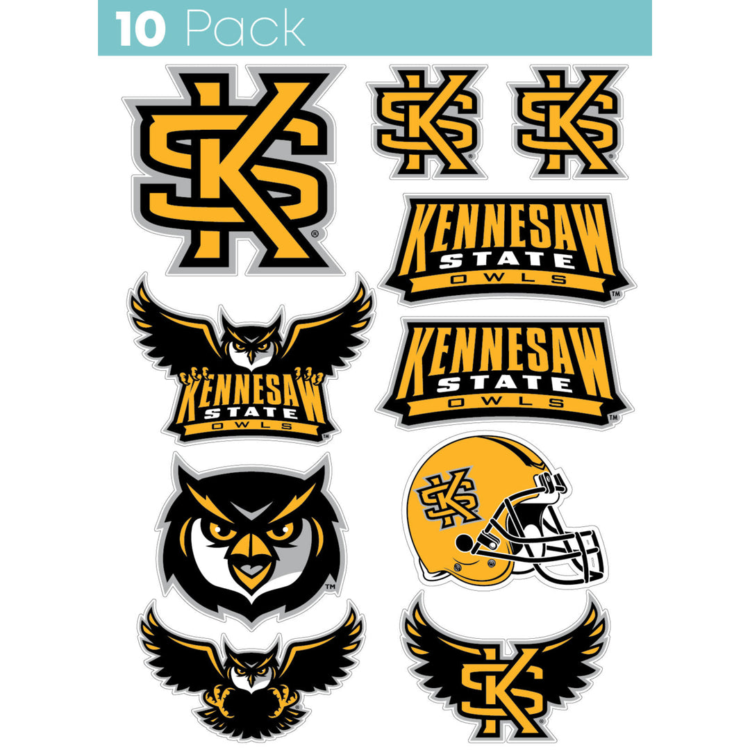 Kennesaw State University 10-Pack 4 inches in size on one of its sides NCAA Durable School Spirit Vinyl Decal Sticker Image 1