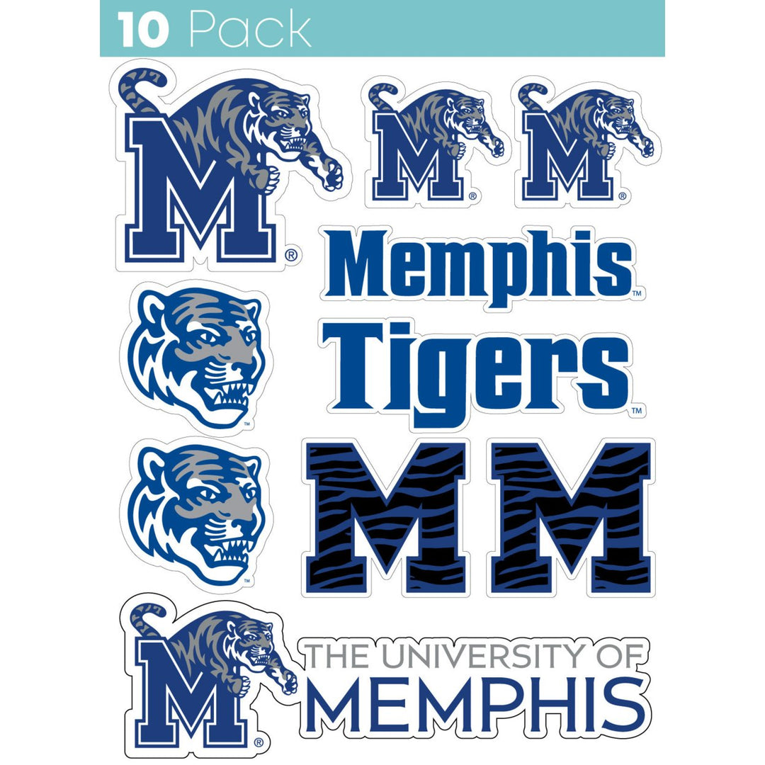 Memphis Tigers 10 Pack Collegiate Vinyl Decal Sticker Image 1