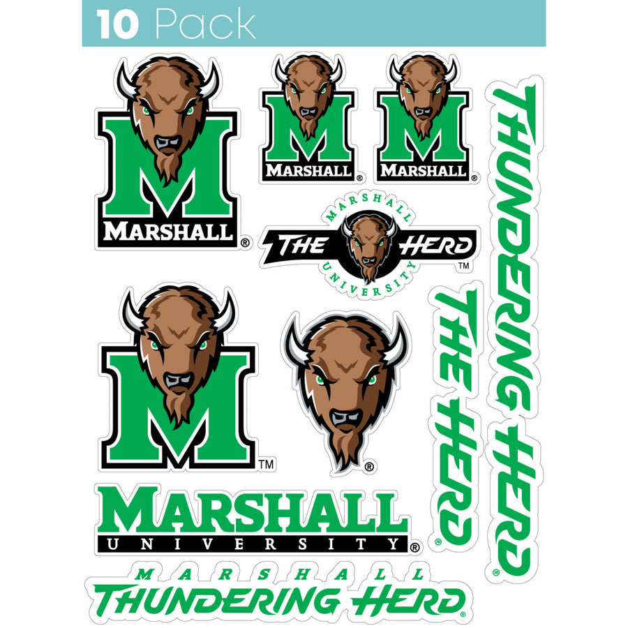 Marshall Thundering Herd 10-Pack 4 inches in size on one of its sides NCAA Durable School Spirit Vinyl Decal Sticker Image 1