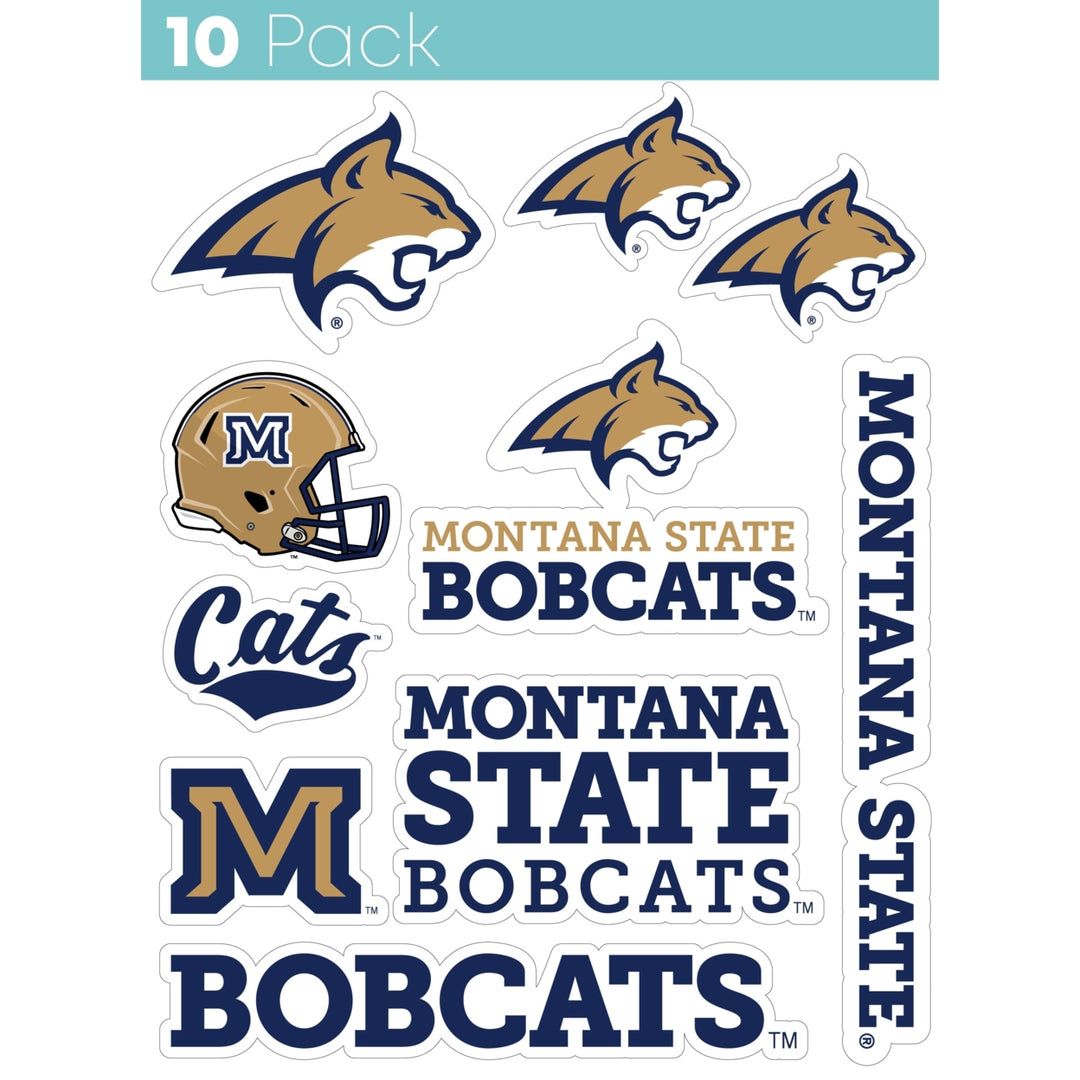 Montana State Bobcats 10-Pack 4 inches in size on one of its sides NCAA Durable School Spirit Vinyl Decal Sticker Image 1