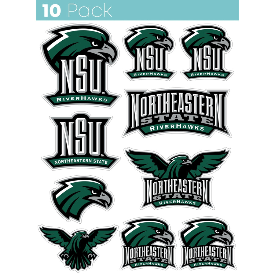 Northeastern State University Riverhawks 10-Pack 4 inches in size on one of its sides NCAA Durable School Spirit Vinyl Image 1