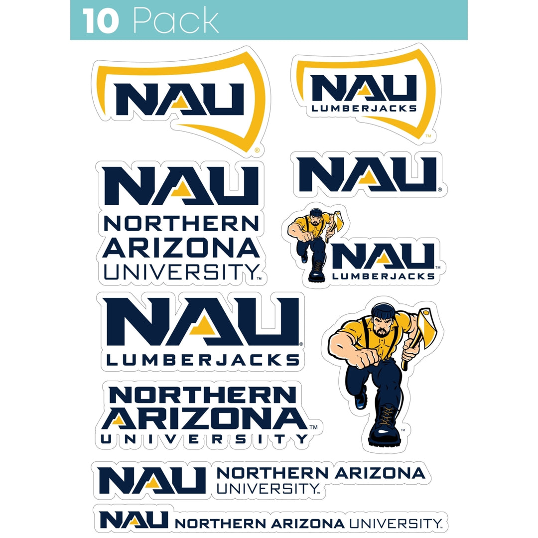 Northern Arizona University 10-Pack 4 inches in size on one of its sides NCAA Durable School Spirit Vinyl Decal Sticker Image 1