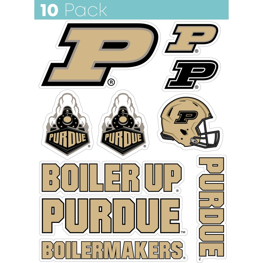 Purdue Boilermakers 10-Pack 4 inches in size on one of its sides NCAA Durable School Spirit Vinyl Decal Sticker Image 1