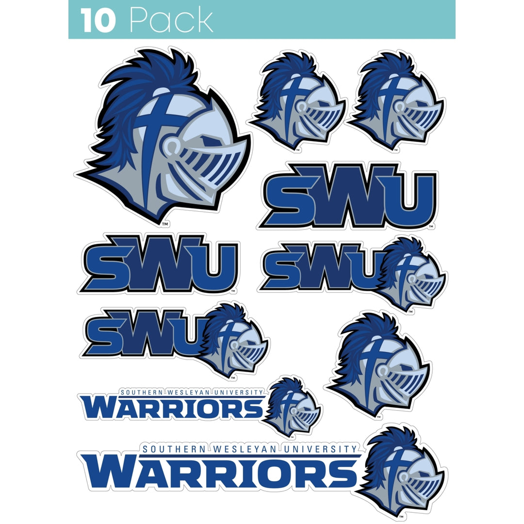 Southern Wesleyan University 10-Pack 4 inches in size on one of its sides NCAA Durable School Spirit Vinyl Decal Sticker Image 1