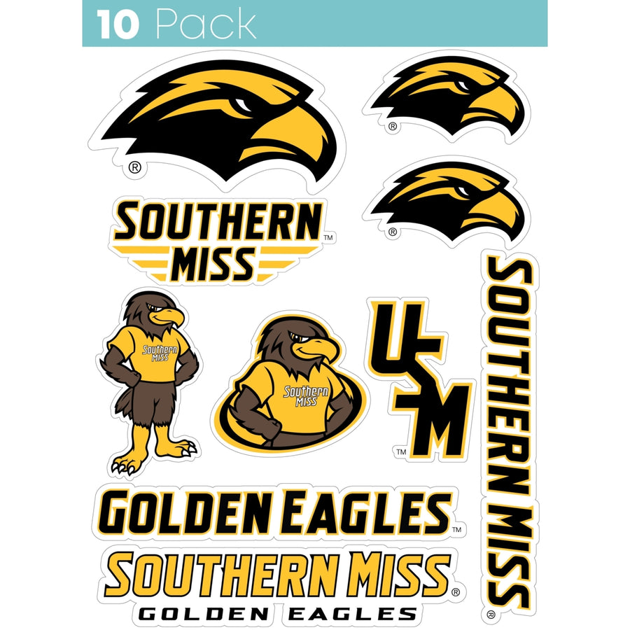 Southern Mississippi Golden Eagles 10-Pack 4 inches in size on one of its sides NCAA Durable School Spirit Vinyl Decal Image 1