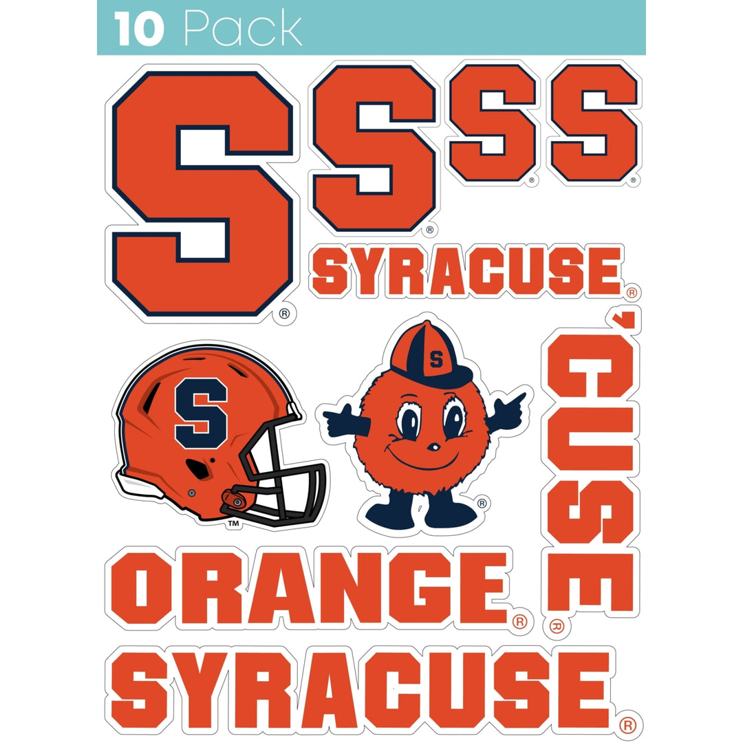 Syracuse Orange 10-Pack 4 inches in size on one of its sides NCAA Durable School Spirit Vinyl Decal Sticker Image 1