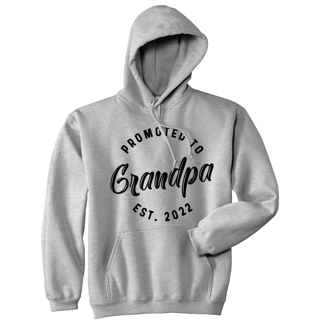 Crazy Dog Promoted To Grandpa 2024 2023 2022 Unisex Hoodie Family Announcement Hooded Sweatshirt Image 1
